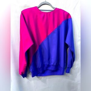 Vintage 90s Alfred Dunner Purple & Pink Color Block Pullover Size 16